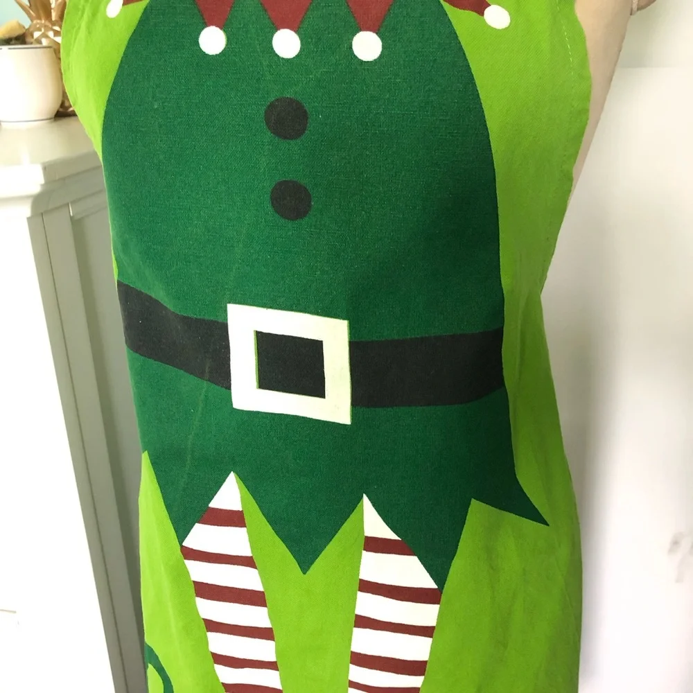 Christmas Elf Kitchen Apron Tie Strings Cotton by Hobby Lobby